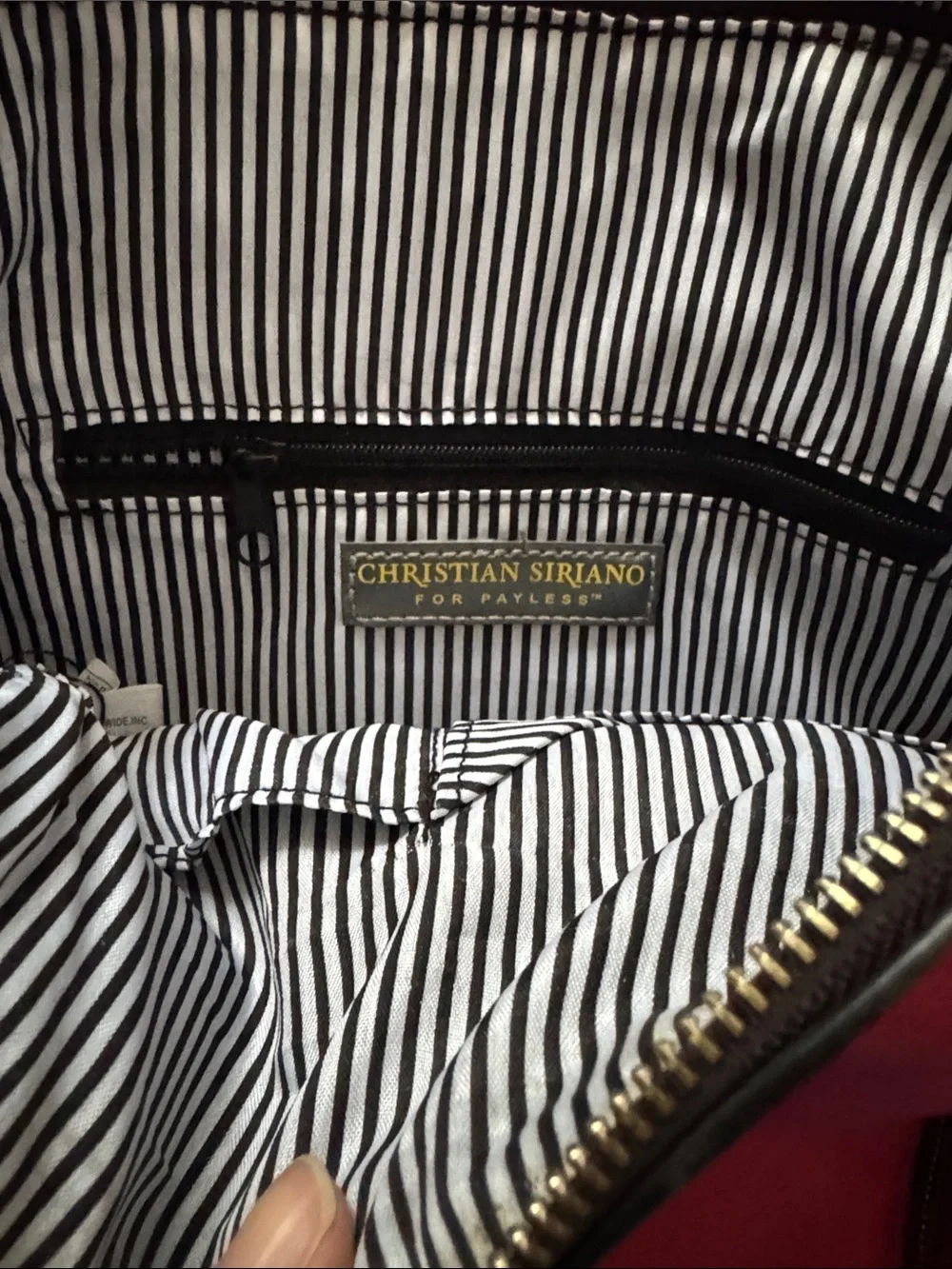 Christian Siriano Vibrant Red Backpack With Gold Accents